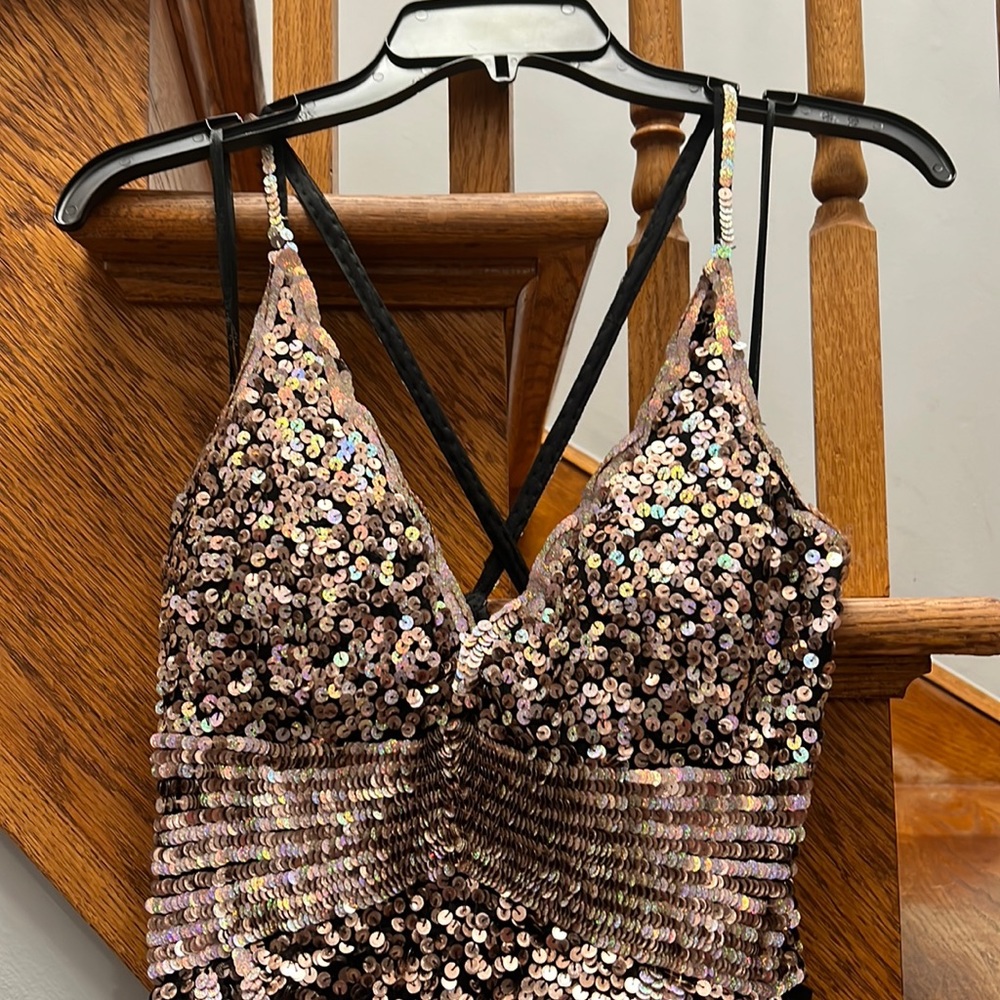 Precious Formals Size 10 black and rose gold